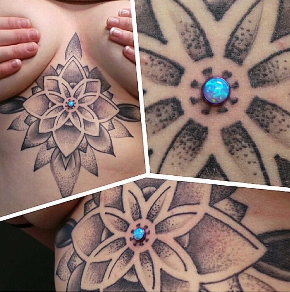 Dazzling Dermals incorporated into Tattoo Designs | Buy Miltex Dermal Punches online