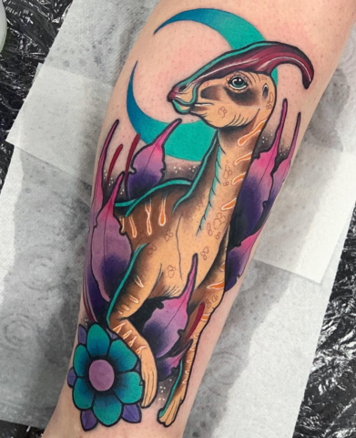 Amazing Dinosaur Tattoos by Anthony Lennox | Radiant Colours range