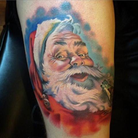 Fabulous Father Christmas Tattoos | Eternal Lipstick Red Tattoo Ink