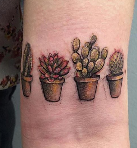 Cute Cactus Tattoos | Eternal Ink Muted Earth Tones Set