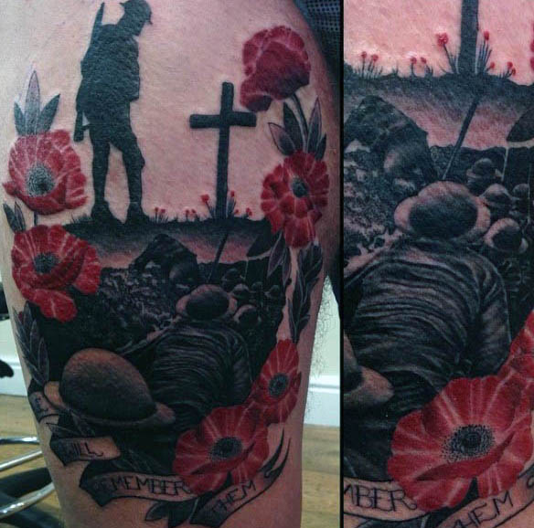 Poppy and Remembrance themed tattoos | Eternal Ink Lipstick Red