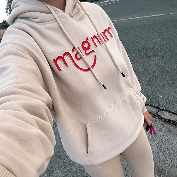 Magnum Logo Hoodie - Soft Ivory (Sizes S-2XL)