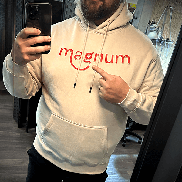 Magnum Logo Hoodie - Soft Ivory (Sizes S-2XL)