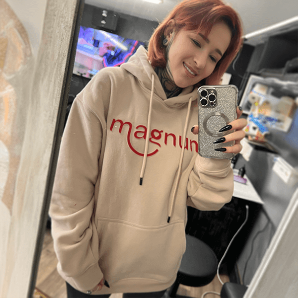 Magnum Logo Hoodie - Soft Ivory (Sizes S-2XL)