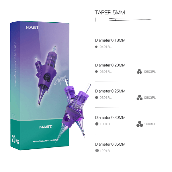 Mast Cyber PMU Cartridge Needles (5mm Taper) - All Configurations