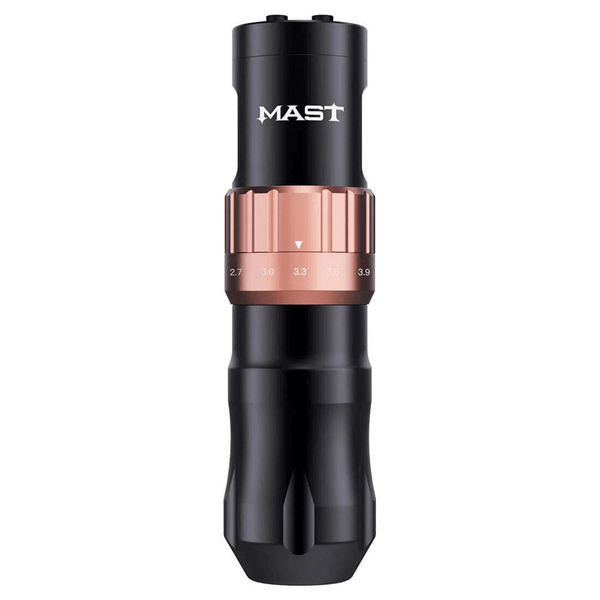 Mast Fold 2 Wireless Tattoo Machine - Black/Gold - Adjustable Stroke