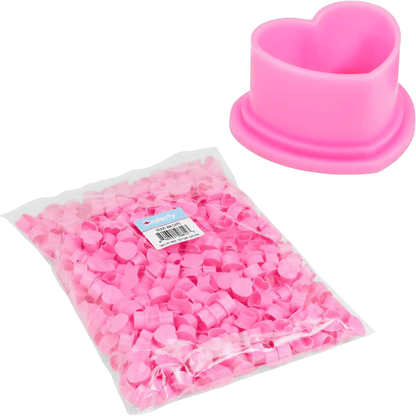 Bag of 500 Saferly Heart Ink Cups - Pink