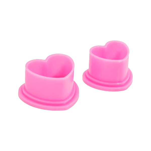 Bag of 500 Saferly Heart Medium Ink Cups - Pink