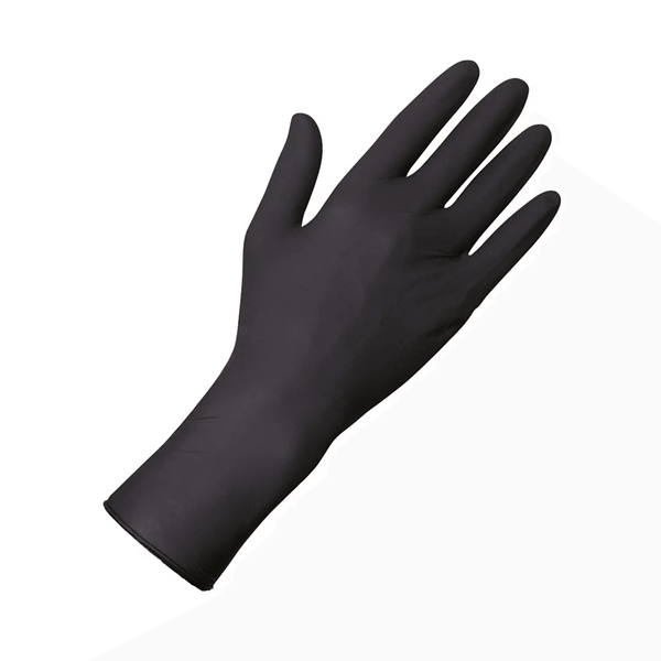 Unigloves Black Latex Gloves - Extended Cuff (100)