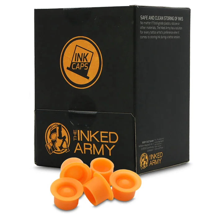 The Inked Army Orange Sterile Silicone Ink Cups 12mm