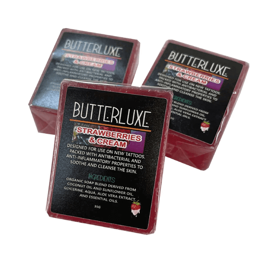 Butterluxe Tattoo Soap Bar - Strawberries & Cream (35g)