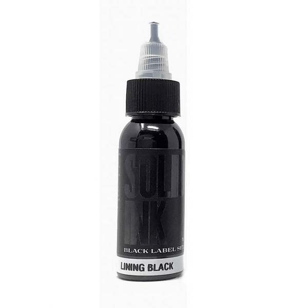 Solid Ink - 1oz Black Label Lining Black - magnumtattoosupplies